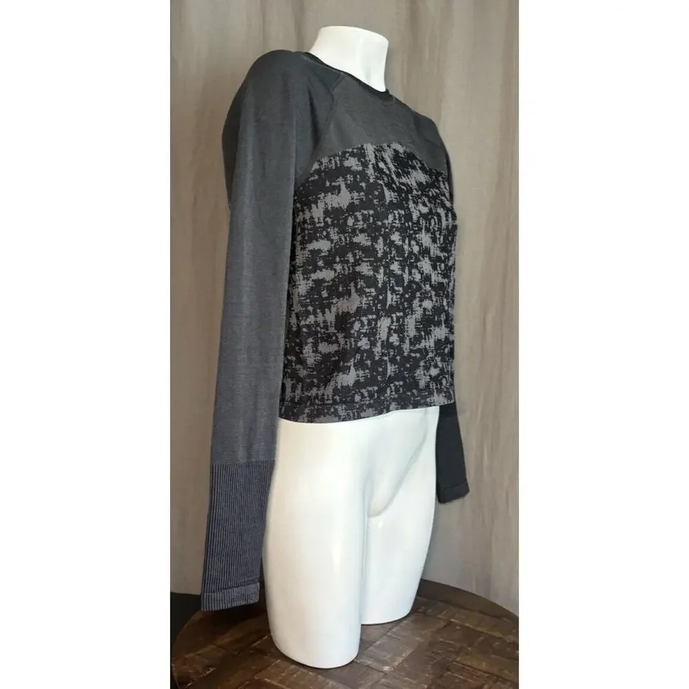 ZELLA NWT Women’s two piece Set Long Sleeve Top And leggings Black and grey